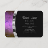 Luxuriöse Schwarz Silber Lila Marmor Monogram Diam Visitenkarte (Rückseite)