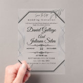 Luxuriöse Schwarz & Silver Frame Einladung Vorlage (Insitu (Handheld))