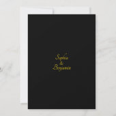 Luxuriöse Schwarz und Gold Floral Save the Date Einladung (Rückseite)
