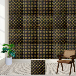 Luxuriöse Schwarz und Gold geometrische Tile Fliese