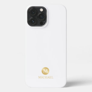 Luxuriöse Schwarz und Gold Personalisiert Monogram iPhone 13 Pro Max Hülle