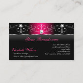 Luxuriöse, schwarz und rosa gezinkte Juwelen hinzu Visitenkarte (Rückseite)