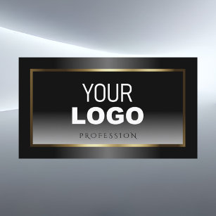 Luxuriöse Schwarz-Weiß-Ombre-Gold-Rahmen-Logos Visitenkarte