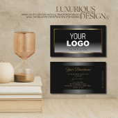 Luxuriöse Schwarz-Weiß-Ombre-Gold-Rahmen-Logos Visitenkarte
