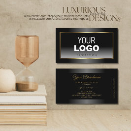 Luxuriöse Schwarz-Weiß-Ombre-Gold-Rahmen-Logos Visitenkarte