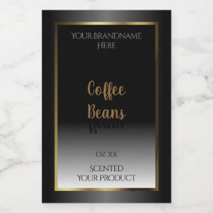 Luxuriöse Schwarz-Weiß-Produktetiketten Gold Frame Lebensmitteletikett