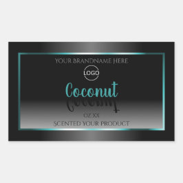 Luxuriöse Schwarz-weiße Produktetiketten mit Aquam Rechteckiger Aufkleber