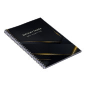 Luxuriöse schwarze, dunkelgraue Gold Linien Notizblock (Rechte Seite)