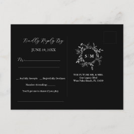Luxuriöse Schwarze Elegante Hochzeit UAWG Postkart Postkarte