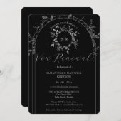 Luxuriöse schwarze elegante Vow Erneuerbare Einlad Einladung (Vorne/Hinten)