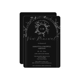 Luxuriöse schwarze elegante Vow Erneuerbare Einlad Einladung