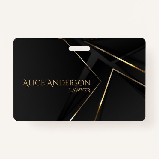 Luxuriöse schwarze Gold elegante Anwälte abstrakte Ausweis (Vorderseite)