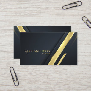Luxuriöse schwarze goldene elegante Anwalt Visiten Visitenkarte