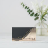 Luxuriöse schwarze goldene elegante Anwaltskarte B Visitenkarte (Stehend Vorderseite)