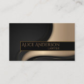 Luxuriöse schwarze goldene elegante Anwaltskarte B Visitenkarte (Vorderseite)