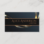 Luxuriöse schwarze goldene elegante Anwaltskarte B Visitenkarte (Vorderseite)