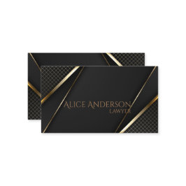 Luxuriöse schwarze goldene elegante Anwaltskarte B Visitenkarte