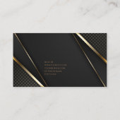 Luxuriöse schwarze goldene elegante Anwaltskarte B Visitenkarte (Rückseite)
