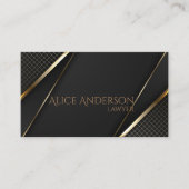 Luxuriöse schwarze goldene elegante Anwaltskarte B Visitenkarte (Vorderseite)