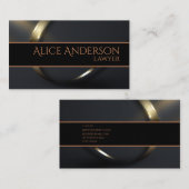 Luxuriöse schwarze goldene elegante Anwaltskarte B Visitenkarte (Vorne/Hinten)