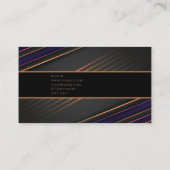 Luxuriöse schwarze goldene elegante Anwaltskarte B Visitenkarte (Rückseite)