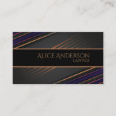 Luxuriöse schwarze goldene elegante Anwaltskarte B Visitenkarte (Vorderseite)