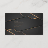 Luxuriöse schwarze goldene elegante Anwaltskarte B Visitenkarte (Rückseite)