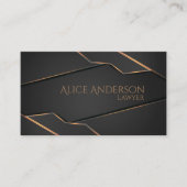 Luxuriöse schwarze goldene elegante Anwaltskarte B Visitenkarte (Vorderseite)