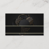 Luxuriöse schwarze goldene elegante Anwaltskarte B Visitenkarte (Rückseite)