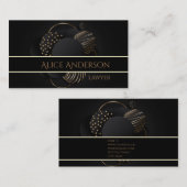 Luxuriöse schwarze goldene elegante Anwaltskarte B Visitenkarte (Vorne/Hinten)