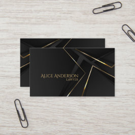Luxuriöse schwarze goldene elegante Anwaltskarte B Visitenkarte