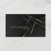 Luxuriöse schwarze goldene elegante Anwaltskarte B Visitenkarte (Vorderseite)