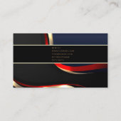 Luxuriöse schwarze goldene elegante Anwaltskarte B Visitenkarte (Rückseite)