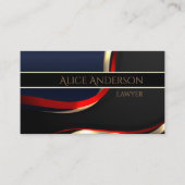 Luxuriöse schwarze goldene elegante Anwaltskarte B Visitenkarte (Vorderseite)