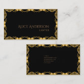 Luxuriöse schwarze goldene elegante Anwaltskarte B Visitenkarte (Vorne/Hinten)