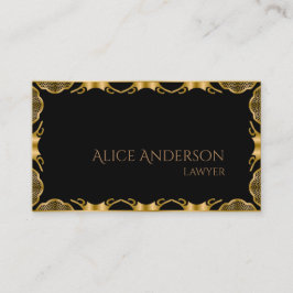 Luxuriöse schwarze goldene elegante Anwaltskarte B Visitenkarte