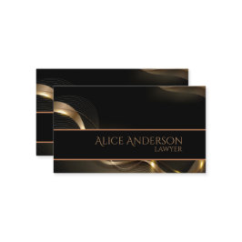 Luxuriöse schwarze goldene elegante Anwaltskarte B Visitenkarte