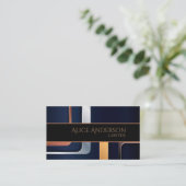 Luxuriöse schwarze goldene elegante Anwaltskarte B Visitenkarte (Stehend Vorderseite)