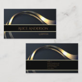 Luxuriöse schwarze goldene elegante Anwaltskarte B Visitenkarte (Vorne/Hinten)
