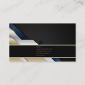 Luxuriöse schwarze goldene elegante Anwaltskarte B Visitenkarte (Rückseite)