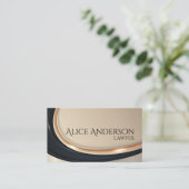 Luxuriöse schwarze goldene elegante Anwaltskarte B Visitenkarte (Stehend Vorderseite)