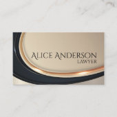 Luxuriöse schwarze goldene elegante Anwaltskarte B Visitenkarte (Vorderseite)