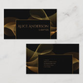 Luxuriöse schwarze goldene elegante Anwaltskarte B Visitenkarte (Vorne/Hinten)