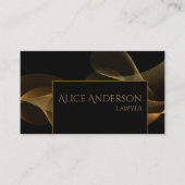 Luxuriöse schwarze goldene elegante Anwaltskarte B Visitenkarte (Vorderseite)