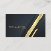 Luxuriöse schwarze goldene elegante Anwaltskarte B Visitenkarte (Vorderseite)