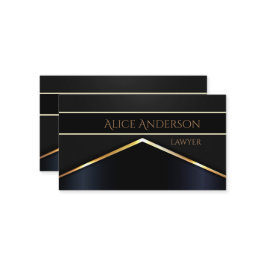 Luxuriöse schwarze goldene elegante Anwaltskarte B Visitenkarte