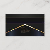 Luxuriöse schwarze goldene elegante Anwaltskarte B Visitenkarte (Rückseite)