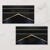 Luxuriöse schwarze goldene elegante Anwaltskarte B Visitenkarte (Vorne/Hinten)