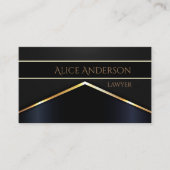 Luxuriöse schwarze goldene elegante Anwaltskarte B Visitenkarte (Vorderseite)