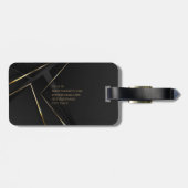 Luxuriöse schwarze goldene Linien Beruflich Rechts Gepäckanhänger (Rückseite horizontal)
